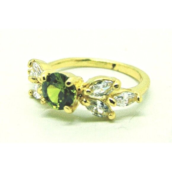 Womens 925 European American Artificial Emerald Zircon Gemstone Fashion Ring 8 - Picture 2 of 8